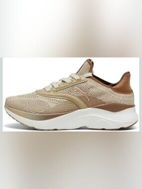 Puma Women's Softride Mayve Beige Tan Knit Running Shoe